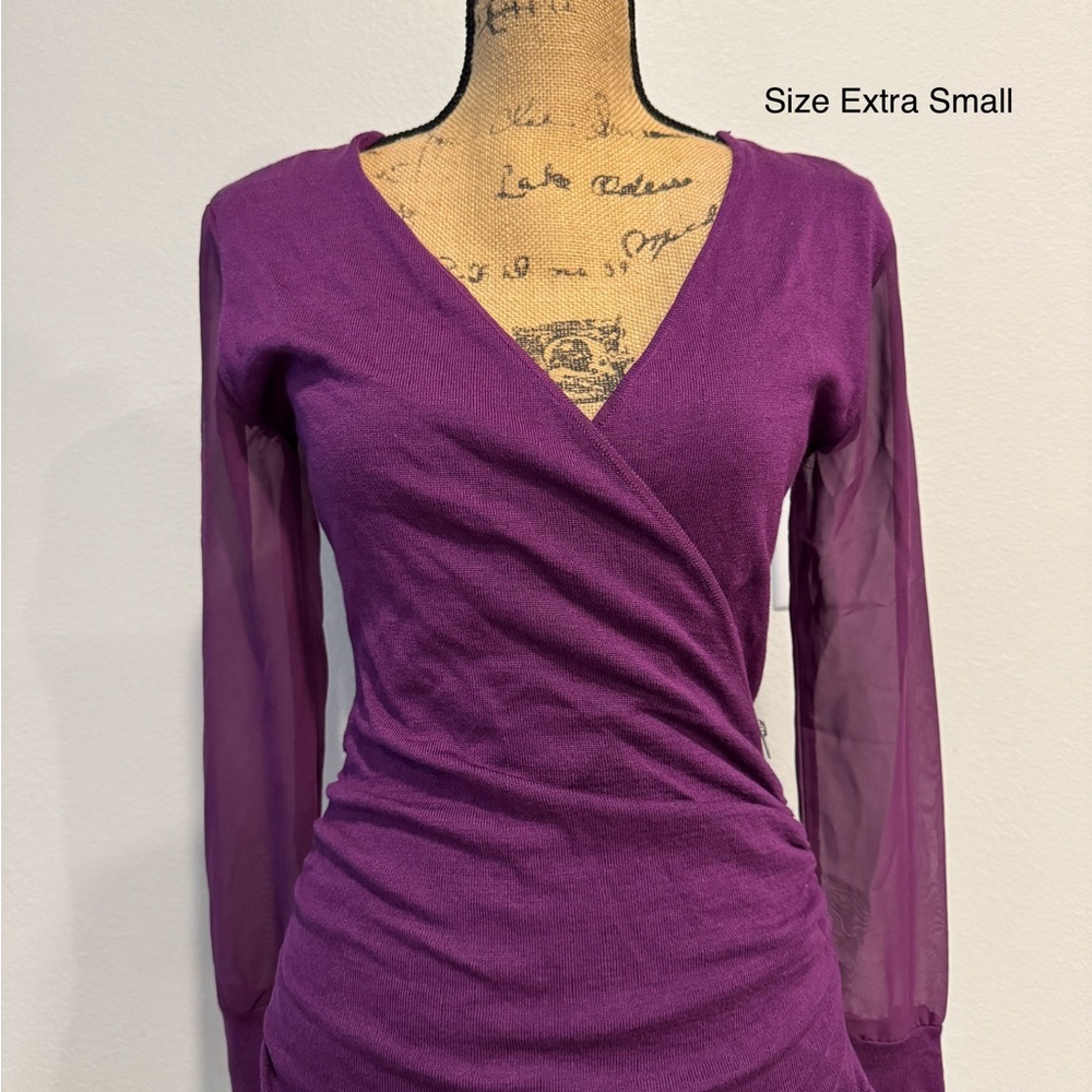 Elegant Purple Wrap Top